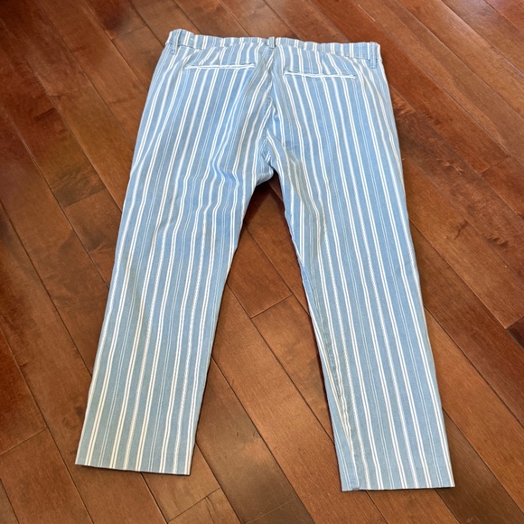 LOFT Women's Blue/White Striped Modern Skinny Crop Pants, size petite 31/12 - Picture 8 of 8